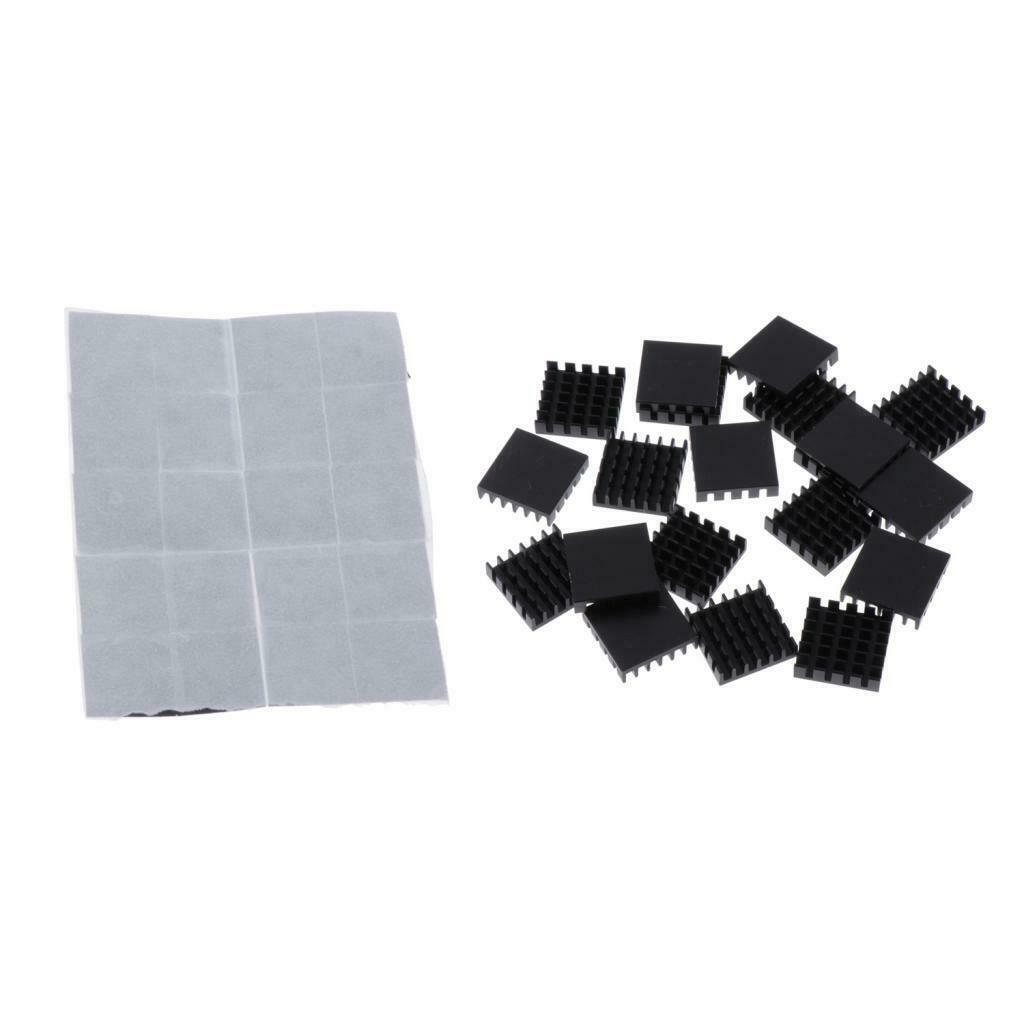 20 Pieces Aluminum Radiators  Sinks 18x18x5mm + Pre-applied Thermal Tape