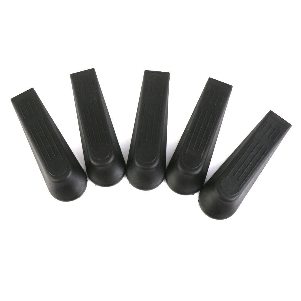 5pcs Black Plastic Door Window Stops Stoppers Wedges Jam Block Home Office