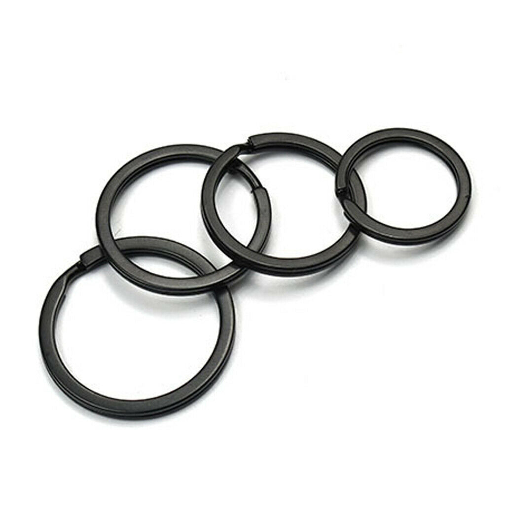 10Pcs Stainless Steel O Ring Sports Key Chain Buckle Holder Camping Black 30mm