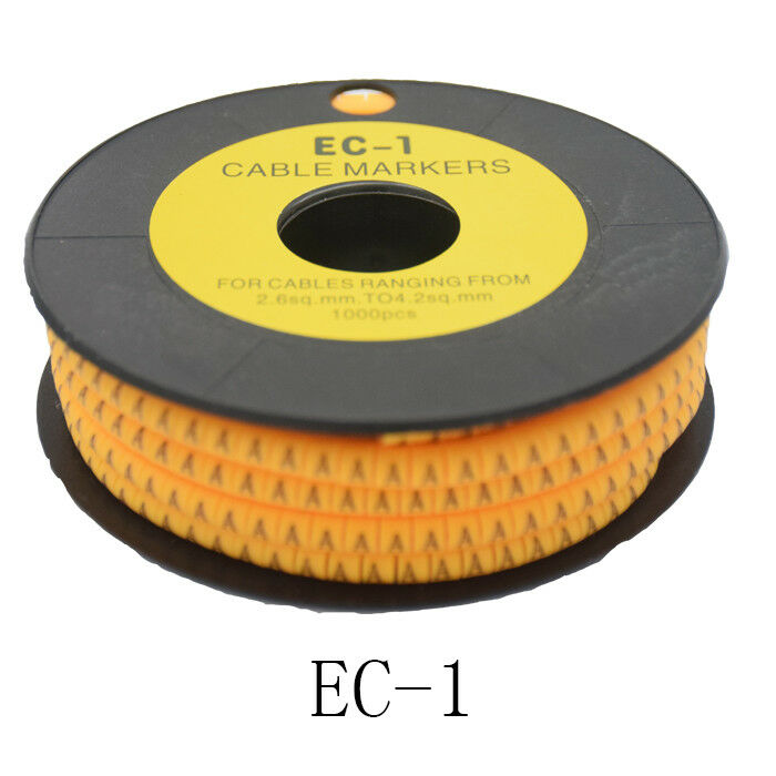 1000PCS Cable Markers Flexible Soft PVC Plastic 2.6-4.2mm² 3.6mm 0 Marker Number