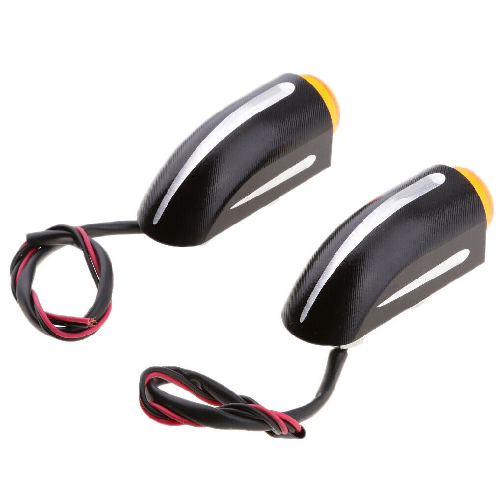 2Pcs Heavy Duty Motorcycle Bullet Turn Signals Blinker Amber Indicator Light