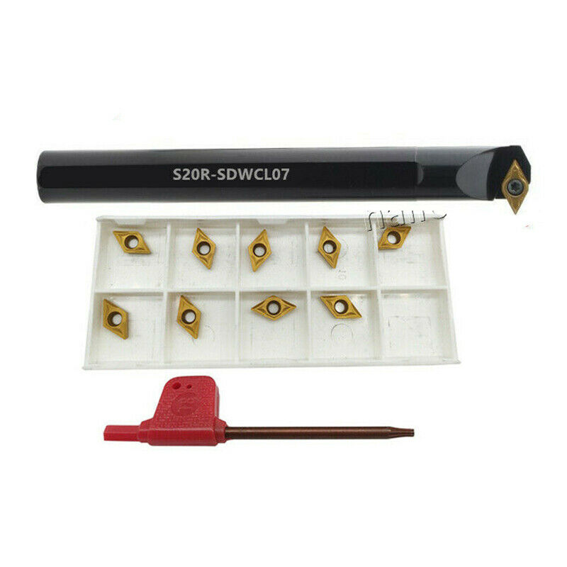 62.5° S20R-SDWCL07 Left hand Internal Turning Tool Holder + DCMT070204 inserts