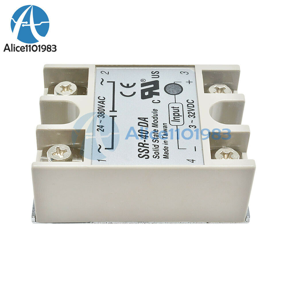2PCS 40A 250V SSR-40 DA Solid State Relay Module DC 3-32V  To AC 24V-380V