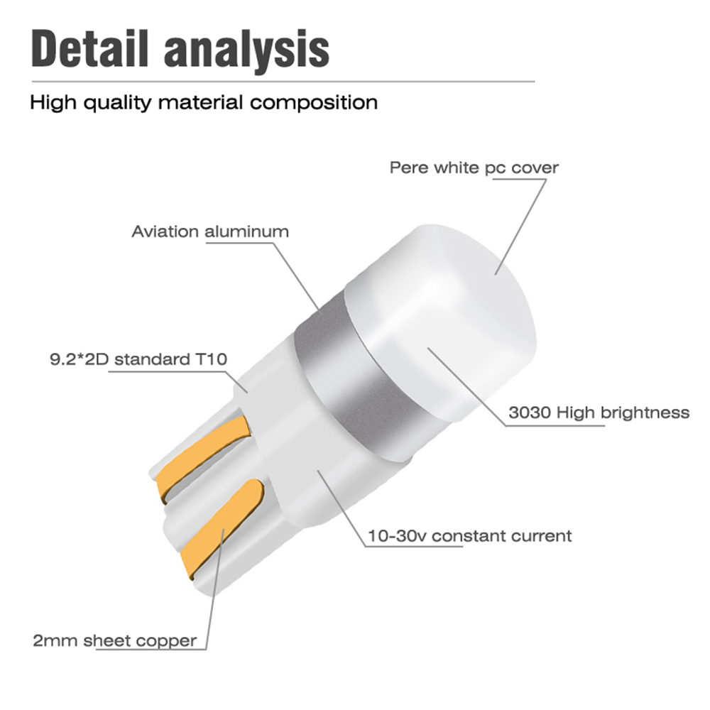10X Canbus T10 LED Bulb W5W 3030 SMD Car Width Light Interior Reading Lamp ~~