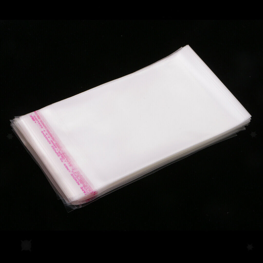 Self Sealing Peel & Seal OPP Clear Plastic Cellophane Cello Bags 100x 8x12cm