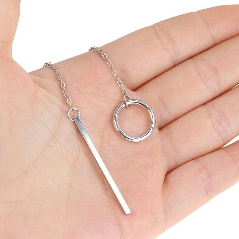 1PC Circle Strip Long Chain Necklace Collares Choker Necklace Pendants Fo.l8