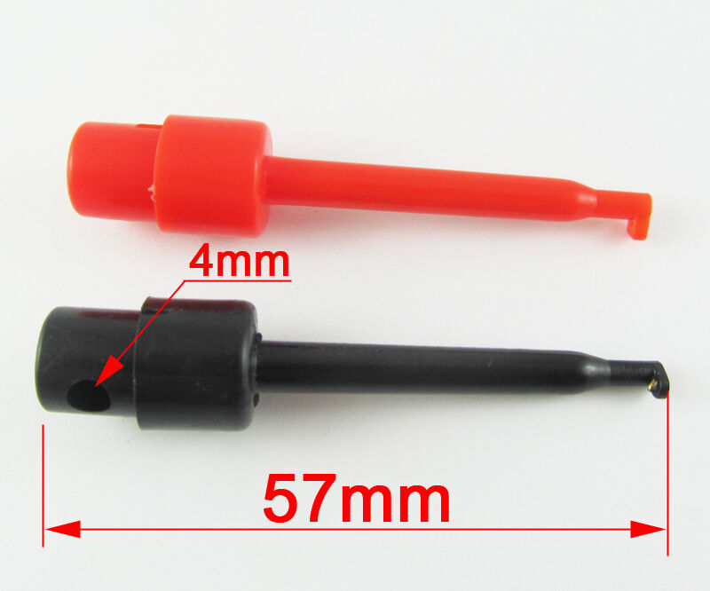 50pcs 57mm Large Size Round Grabbers Test Probes Single Hook Clip PCB SMD IC