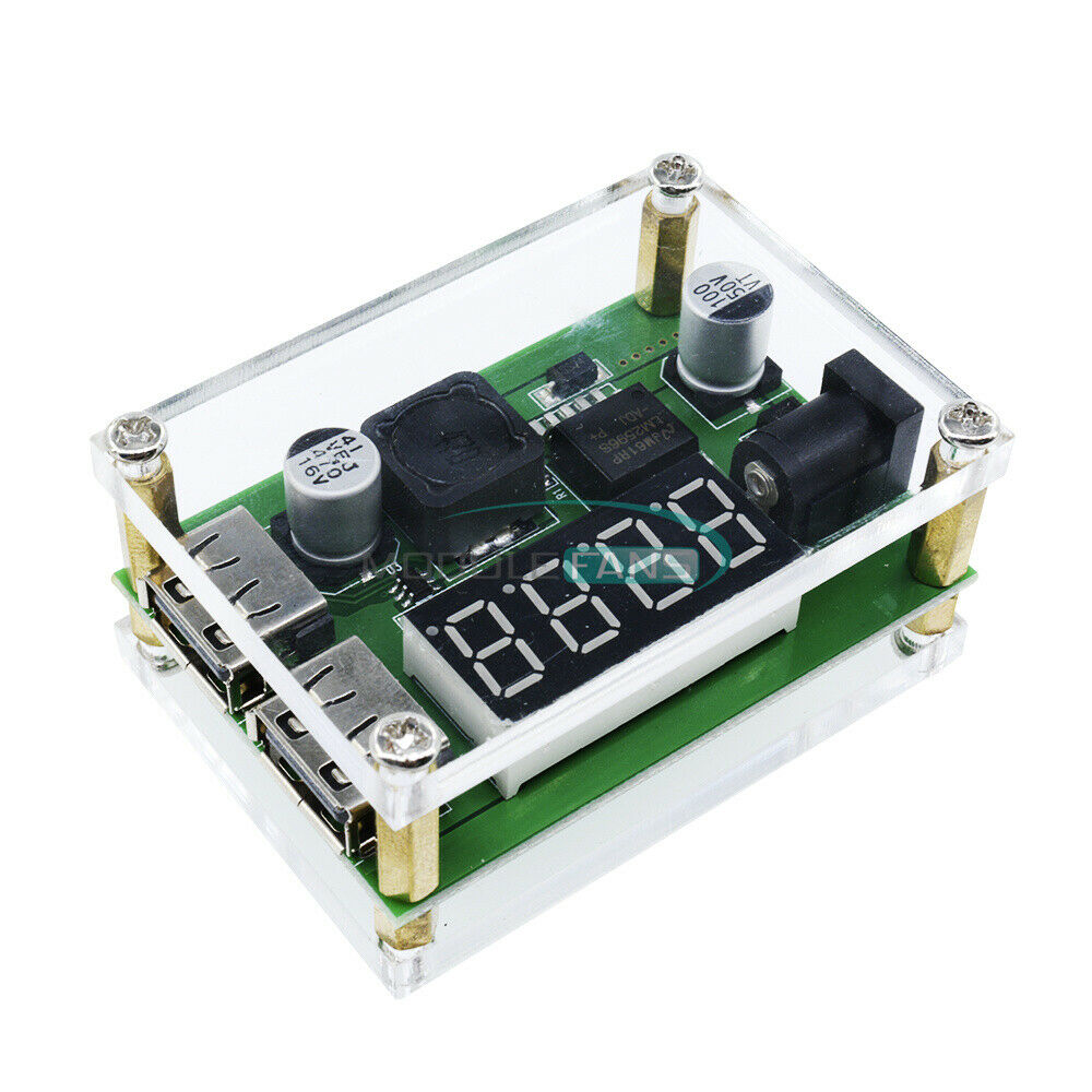 Buck Module DC-DC 9V 12V 24V 36V to 5V 3A Car Voltage Dual USB Converter+Case