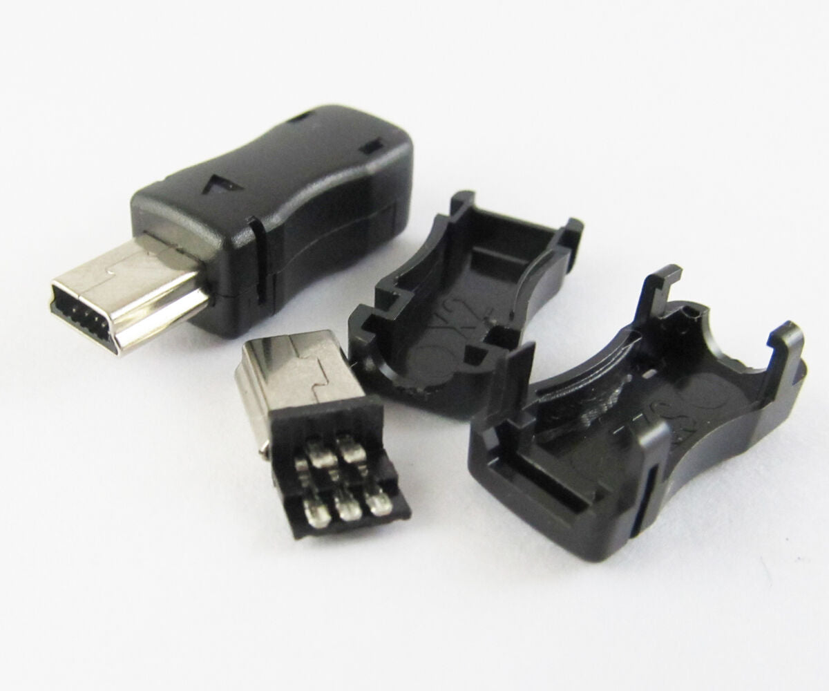 1set Mini 5pin USB Male Plug Socket Connector  Plastic Cover for DIY