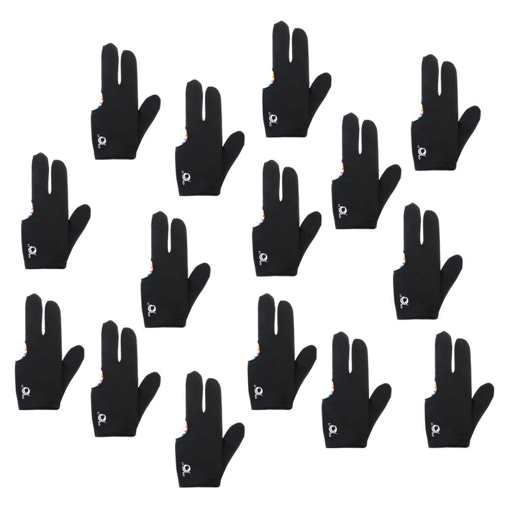 15 Pack Billiard Glove - Wear on The Right or Left Hand - Elastic & Quick Drying