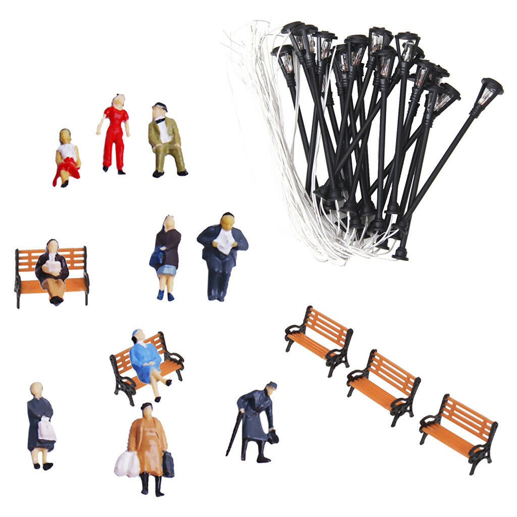 Figures 1:75 / Bench 1: 100 / Floor Lamps Scale Models 1:87 Landscape