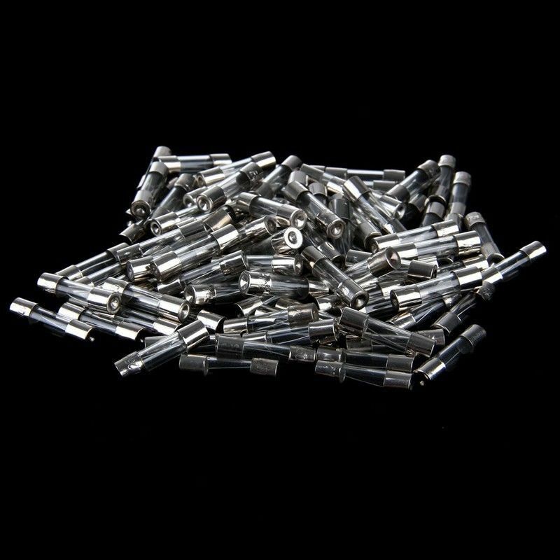 100Pcs 5A 250V Glass Tube Quick Fast Blow Fuse F5A L250V 5x20mm