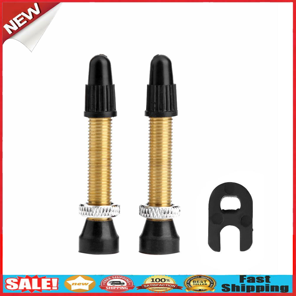 1 Pair MTB Road Bike Bicycle Brass Tubeless Presta Valve Stems with Tool @