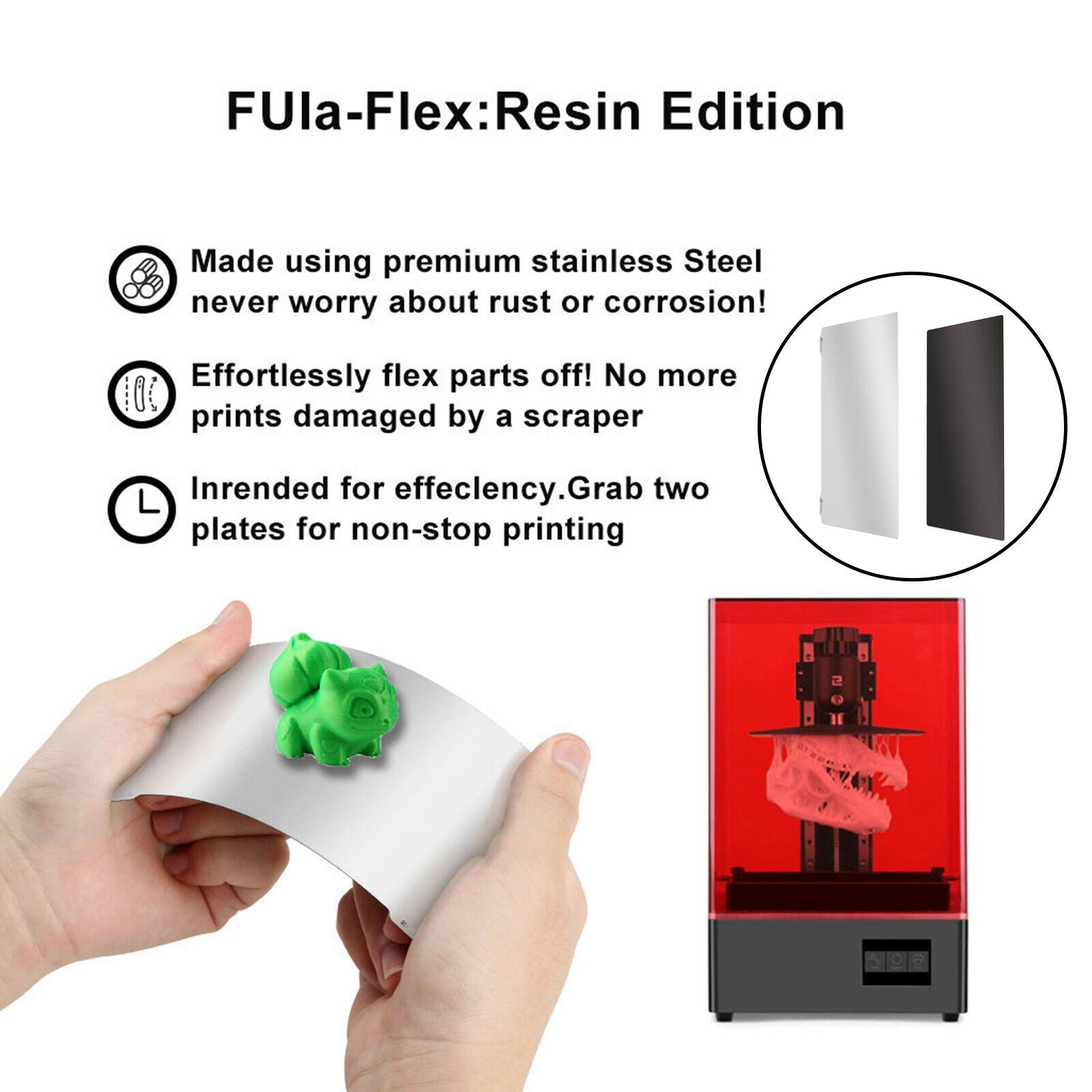 196X126mm SLA/DLP Light-Cured Flex Plate Magnetic Sheet Kit Upgrade Parts