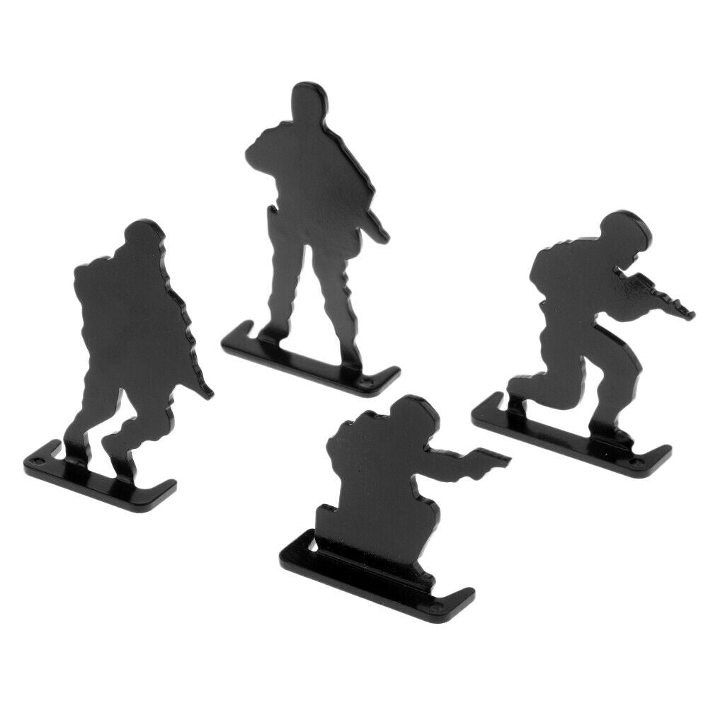 8pcs Metal Shooting Targets Plinking Target 4-Postures Soldiers Silhouette