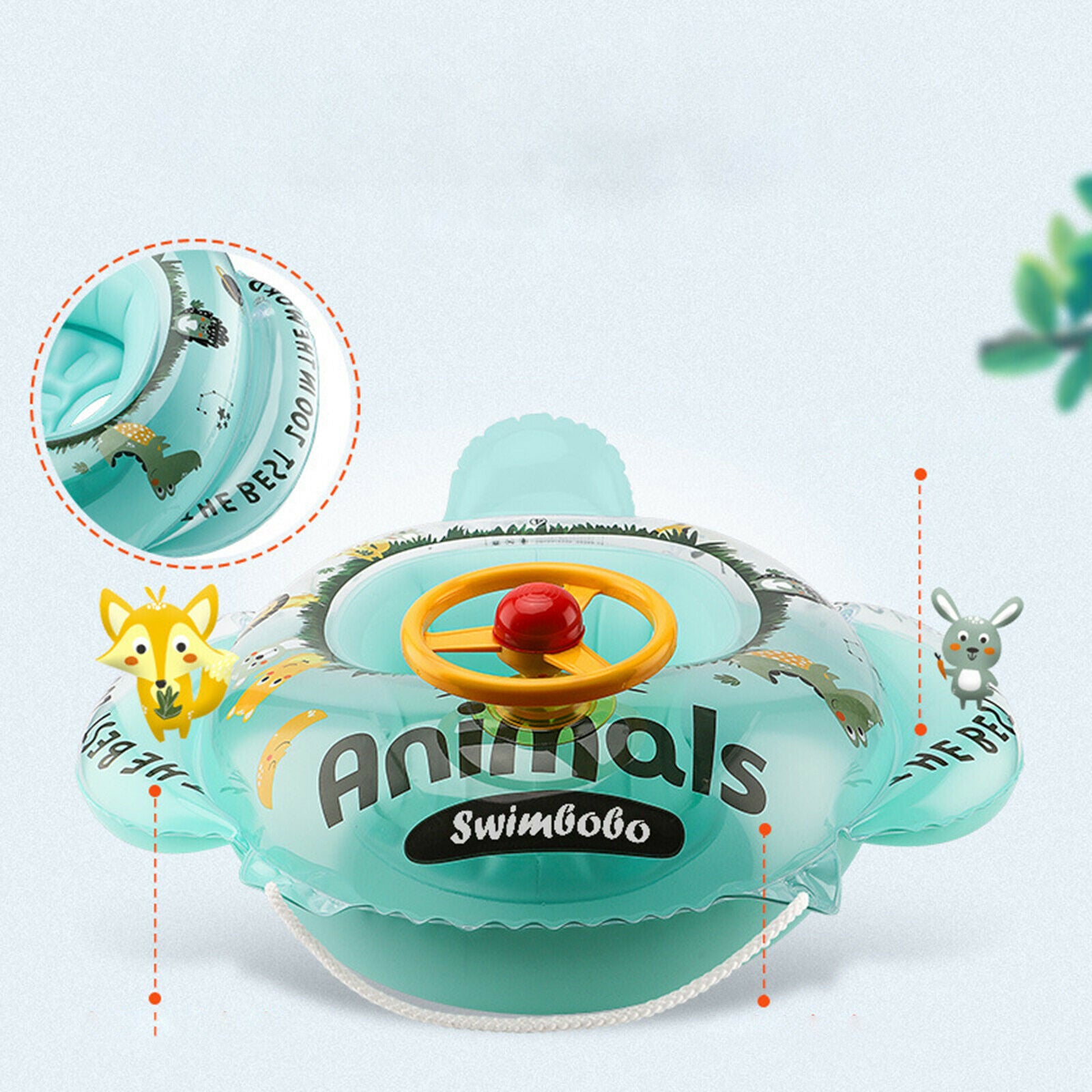 Lovely Cartoon Kids Toddler Baby Swimming Pool Float Inflatable Safety Seat