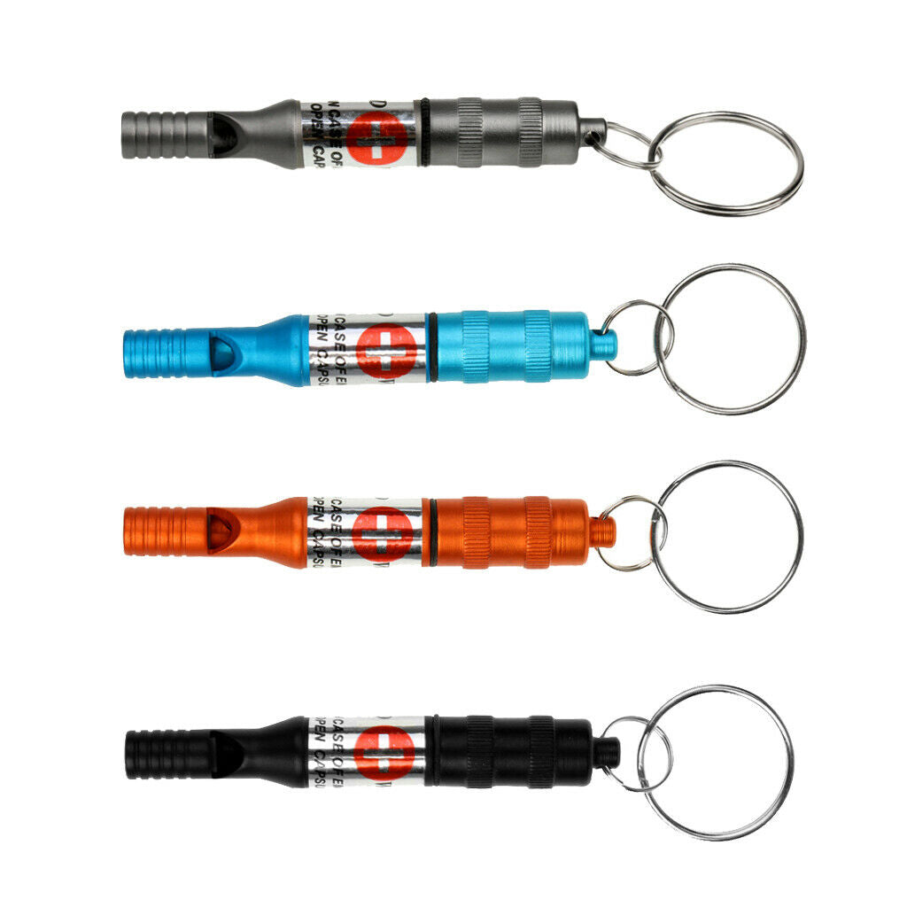 4 Pieces / Set Mini  Whistle Keychain Camping Hiking Tool