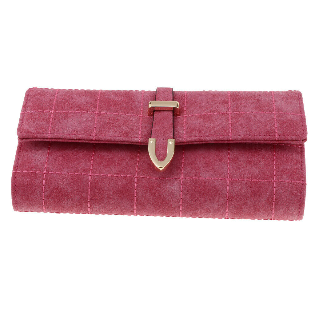 Trible Fold Clutch Arrowheads Frosted Plaid Wallet Cards Organizer Rose Red