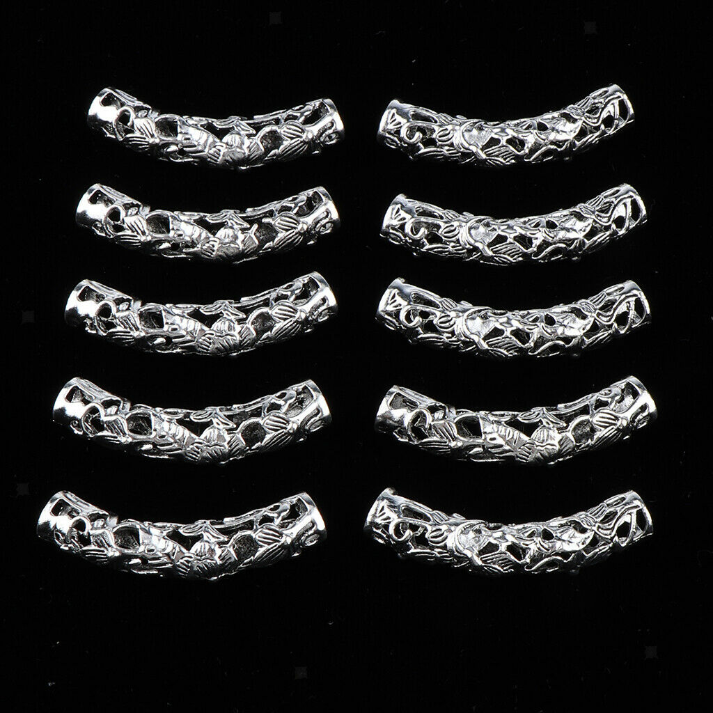 20Pcs Dreadlock Beads Twisted Braid Jewelry Tubes Beard Hair Pendants Cuffs