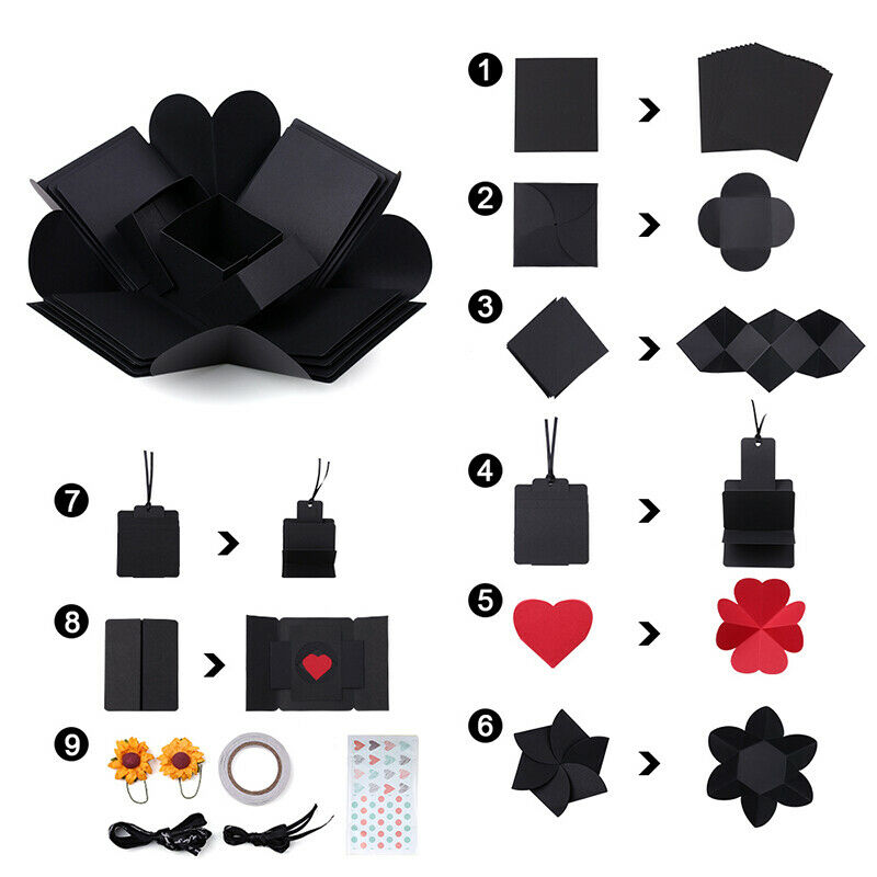 DIY Explosion Box Gift Surprise Love Paper Box Gift Memory Scrapbook Photo A_DD