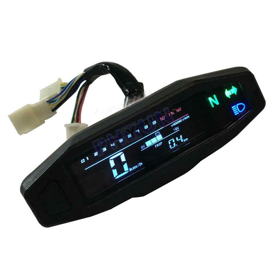 Motorcycle LCD Digital Speedometer Odometer + Sensor Max Speed 199km/h Universal