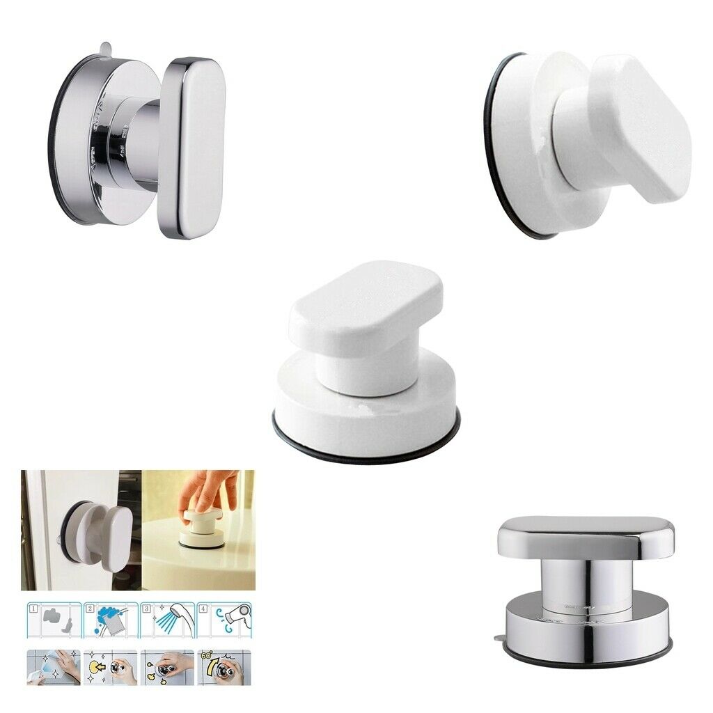 4x Strong Suction Cup Glass Mirror Handles WC Bathroom Door