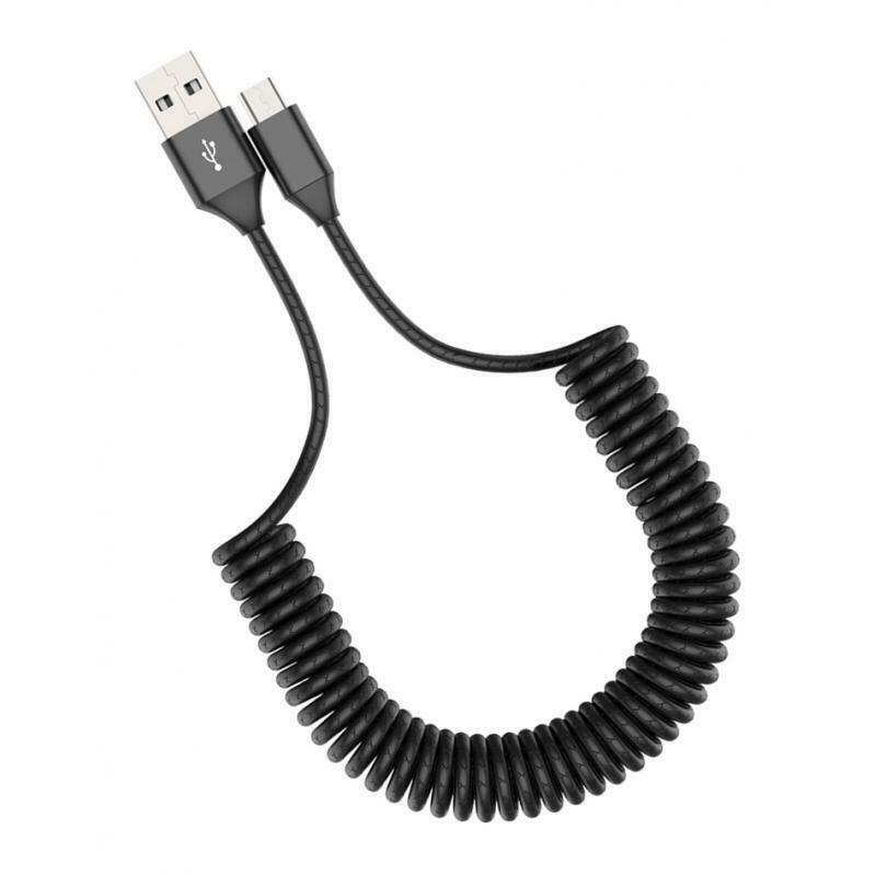USB 3.0 to micro USB data sync charger spring coil 1.8 m cable fast charge