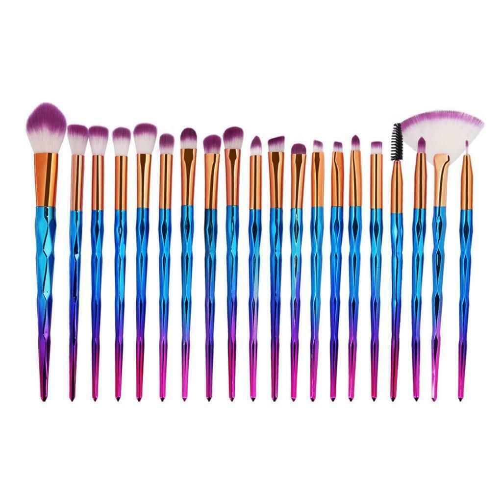 20Pcs Unicorn Eye Brush Set  Kit Brushes Diamond purple,as described