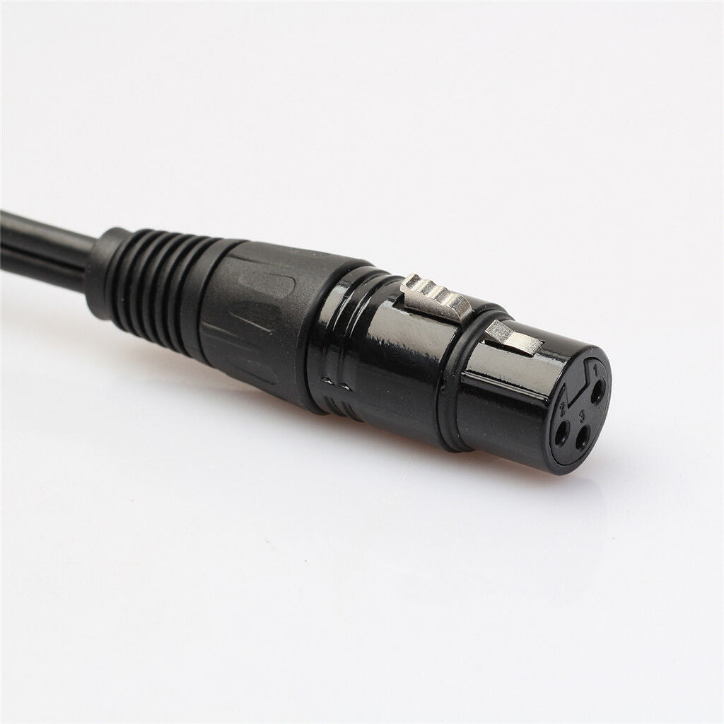 2X XLR 3Pin Female to 2 XLR Male Y Splitter Cable Adapter Converter Cord 1ft