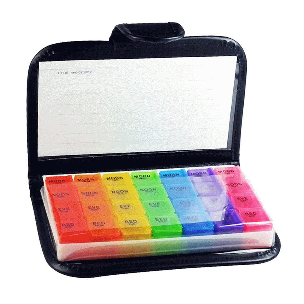 Portable Pill Organizer 4 Times a Day Travel Box Case Storage Container