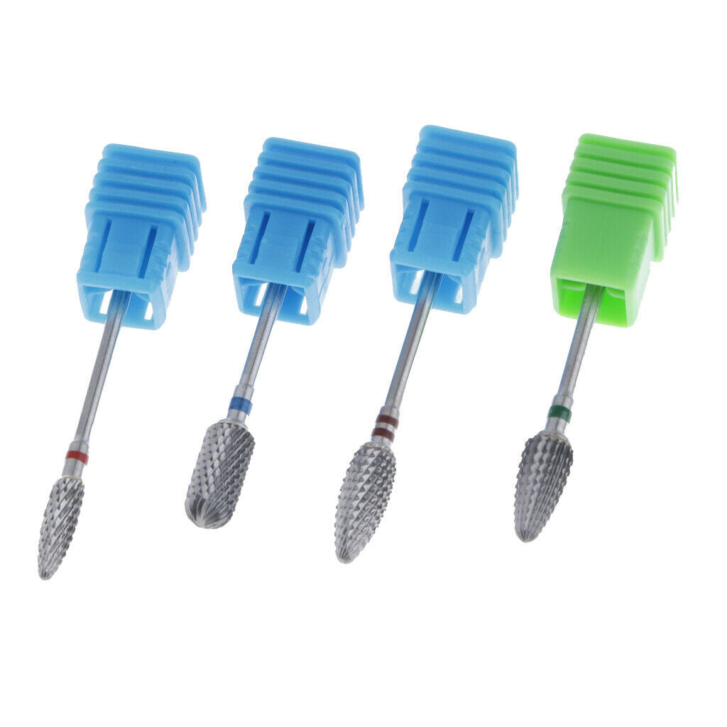 Professional Nail Drill Bits Set for Acrylic Nails - 4pcs - Different Coarse