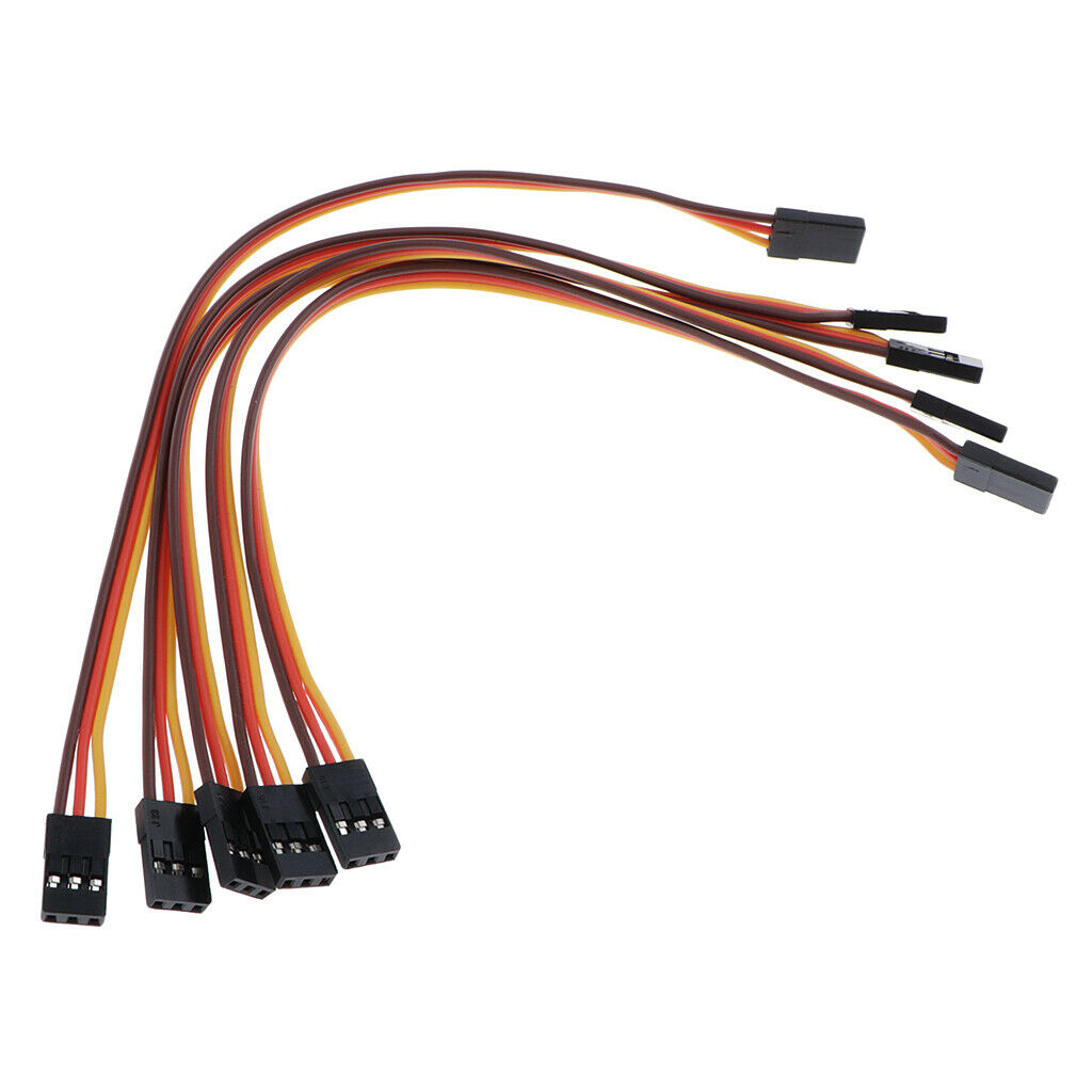5 Pack Male to Male Extension Cable Wire Line Metal 3-Color EU-D600-132