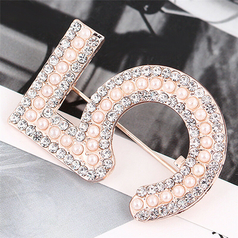 Letter 5 Brooch Pin Rhinestone Crystal Coat Collar Brooch Wedding Jewelry Gif Tt