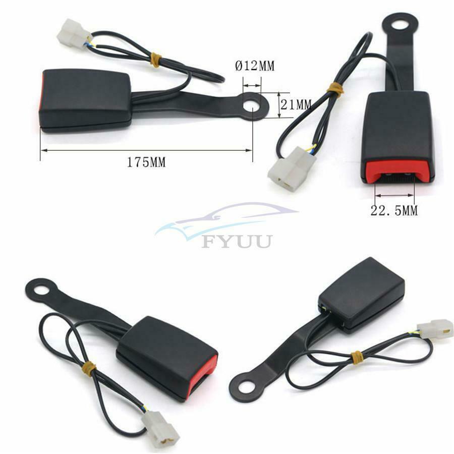 1PCS 7/8" Car Front Seat Belt Buckle Socket Plug Connector with Warning Cable