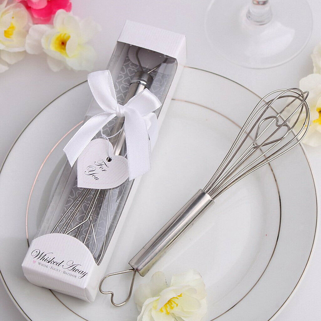 Stainless Steels Egg Beater Whisk Heart shape Wedding Party Favor Gift