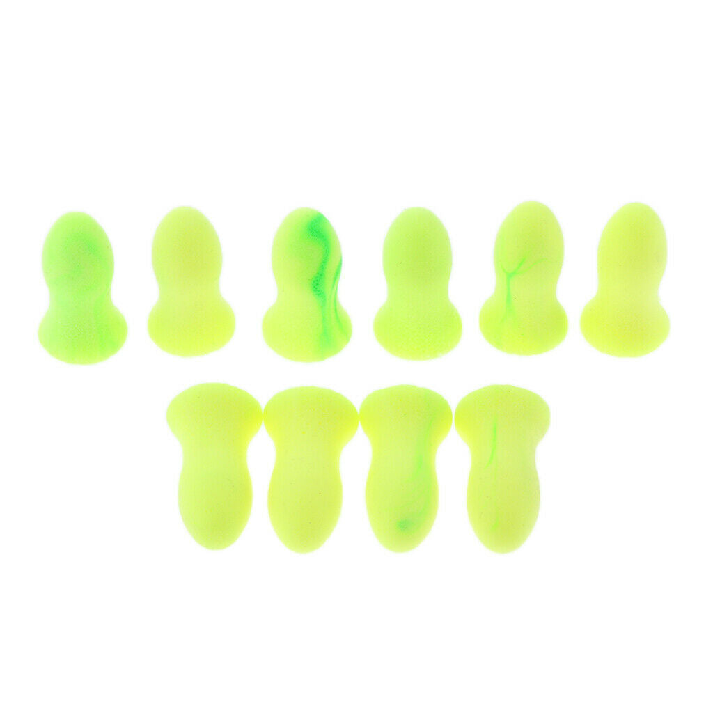 5 Pair Soft Foam Ear Plugs Tapered Travel Sleep Noise Prevention Light Green