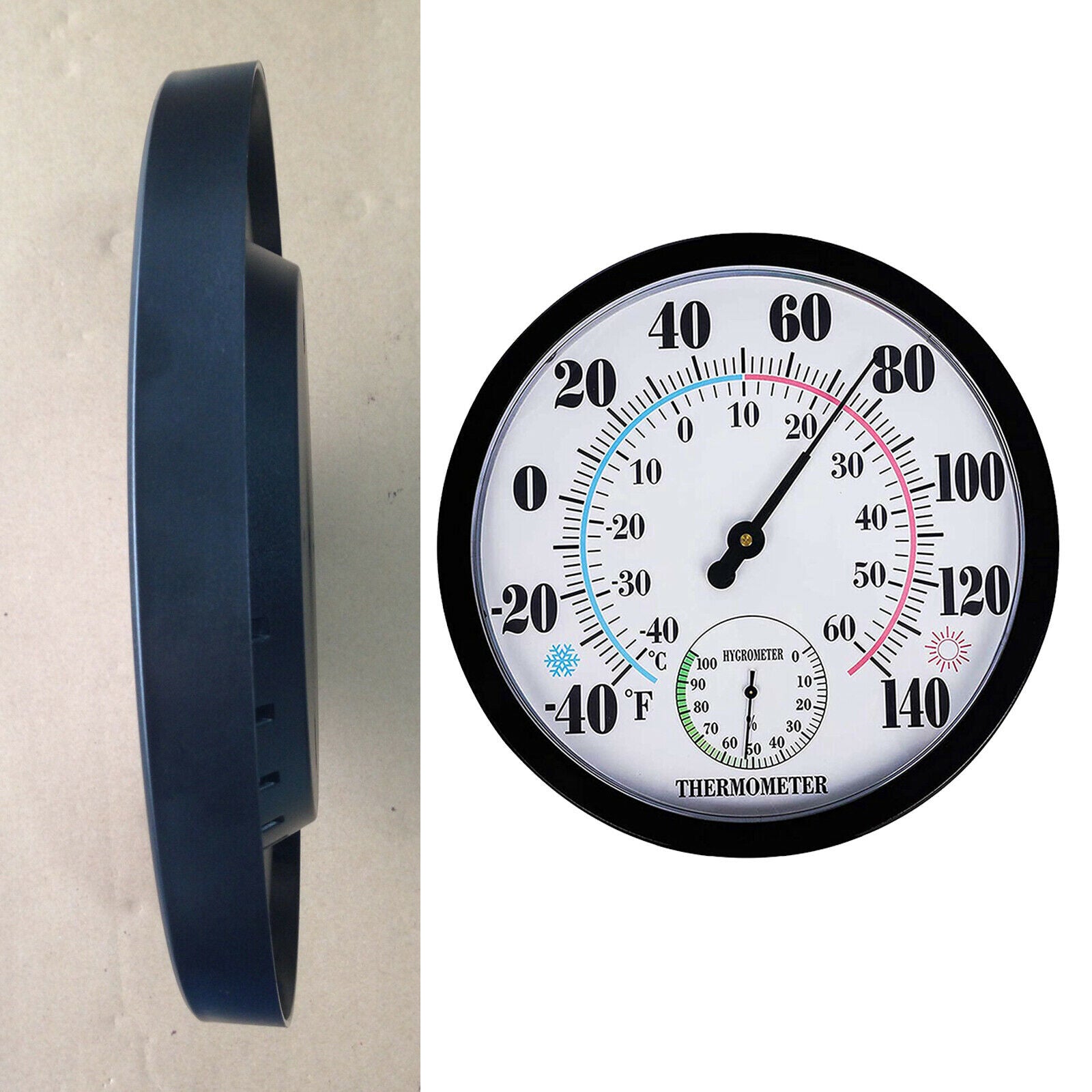 2 in 1 9.84inch Wall Thermometer Meter Humidity Hygrometer Accuracy Gauge