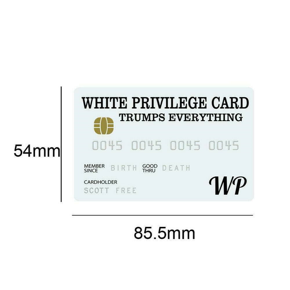 Novelty White Privilege Card Gag Wallet Size Collectable Laminated Gift Craft US