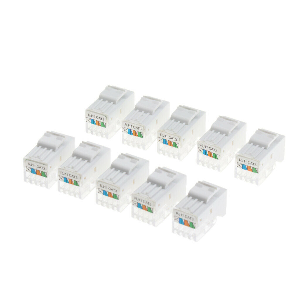 10pc CAT3 Toolless Keystone SnapIn Insert   RJ11   for DSL Voice Phone