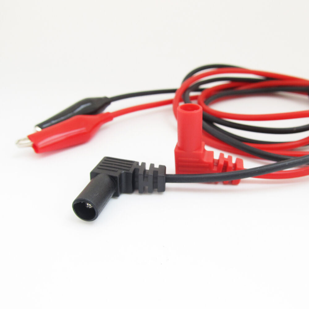 10set 1M Angle 4mm Probe Banana Plug to Alligator Clip Multimeter Silicone Cable