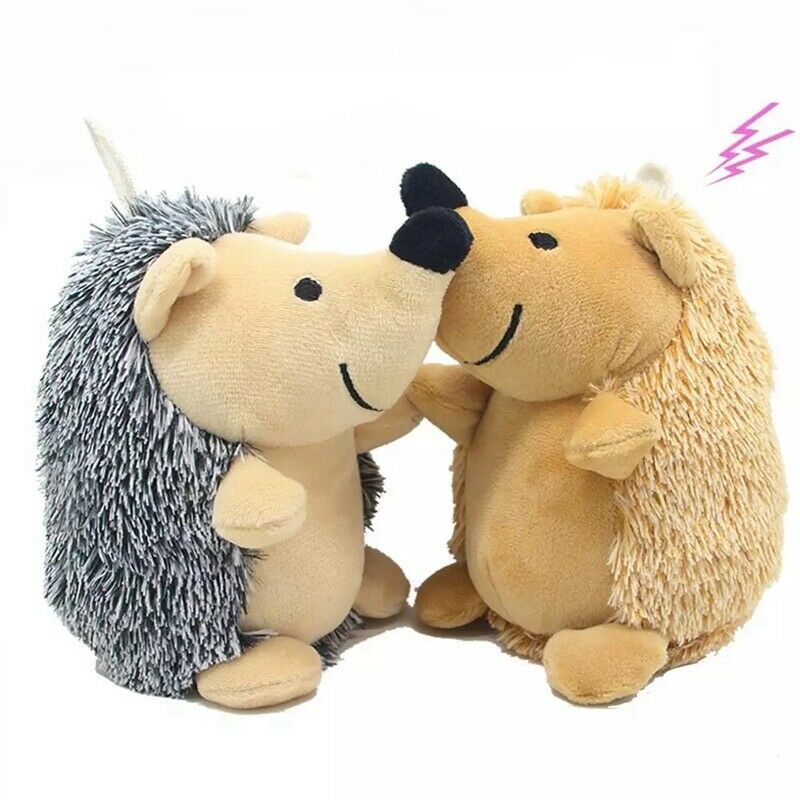 2Pcs Hedgehog Soft Plush Dog Toys Small/Large Dogs Interactive /Squeaky SounE5M2