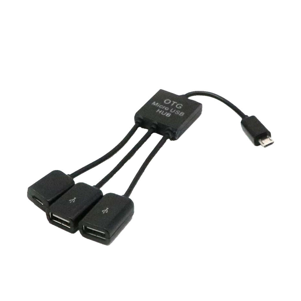 3in1 Micro USB HUB Male to Female and Double USB 2.0 Host OTG Cable Adapter