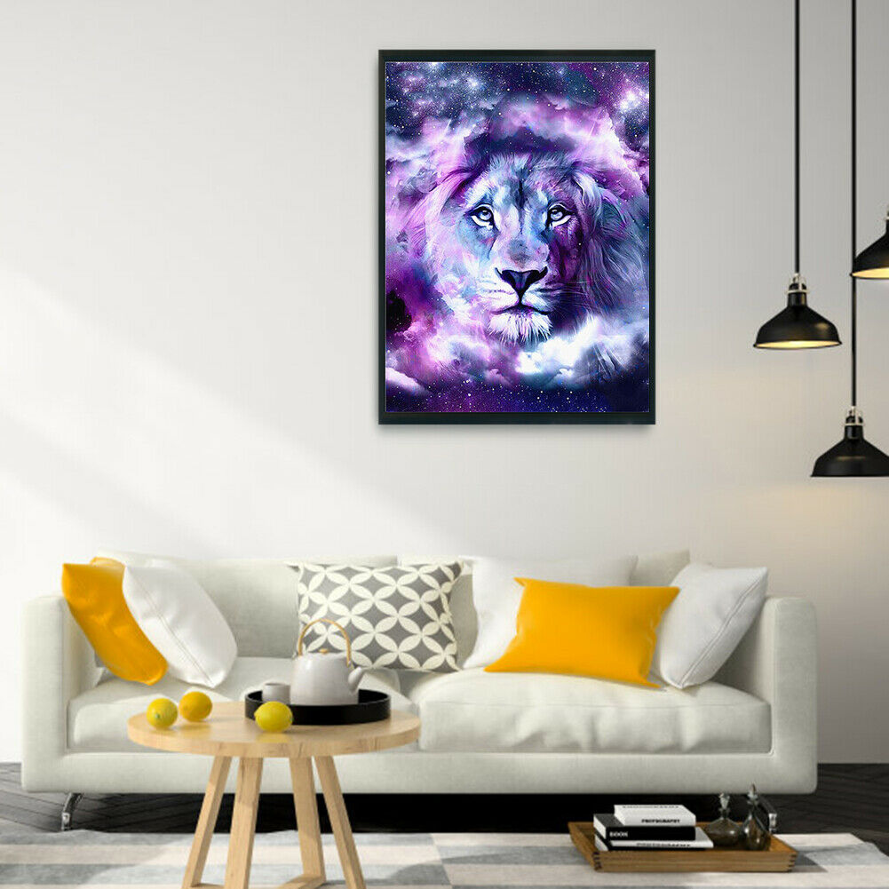 5D DIY Full Drill Colorful Lion Diamond Painting Rhinestone Canvas Picture  @