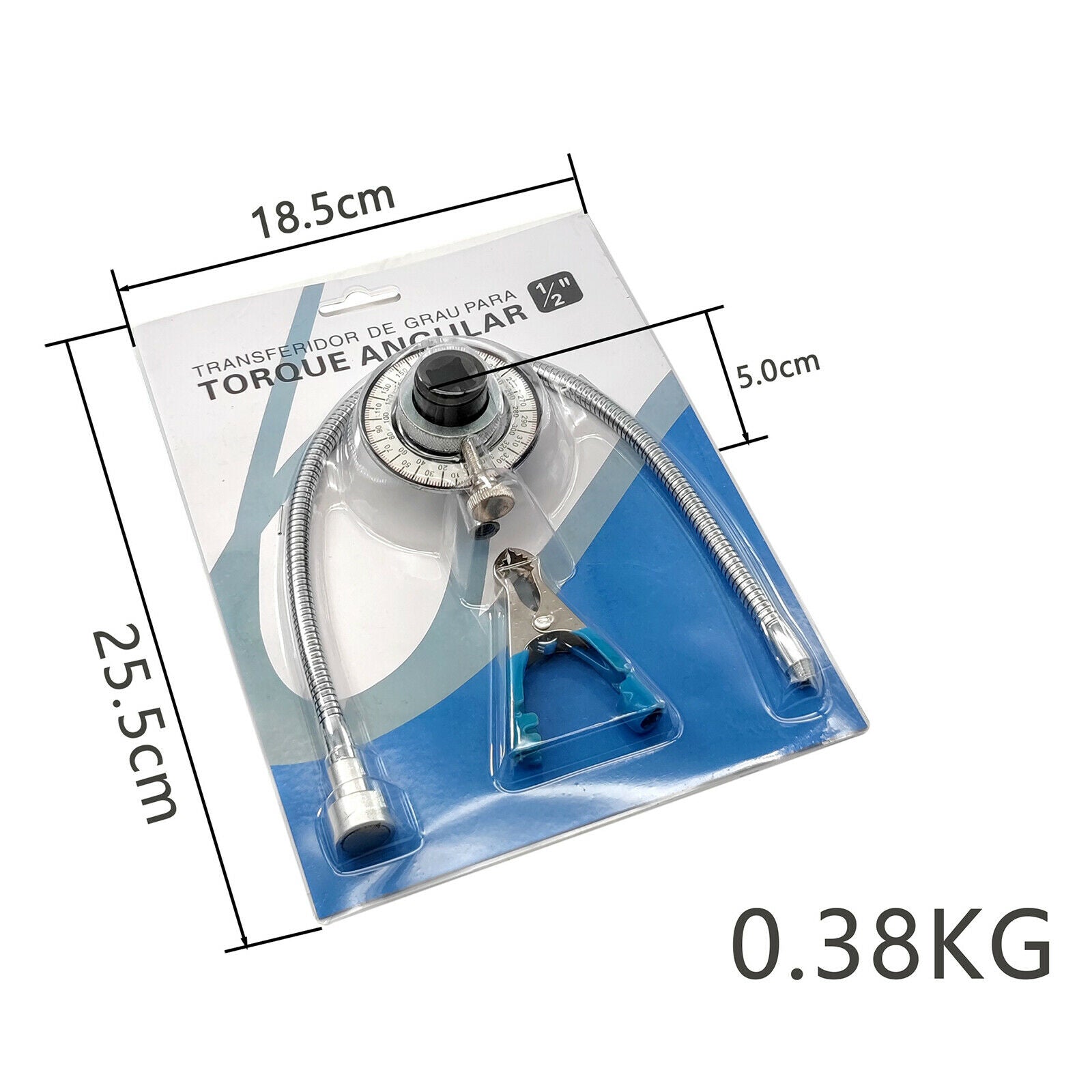 Metal Torque Angle Meter 1/2" Wrench Angle Gauge with Clip Professional