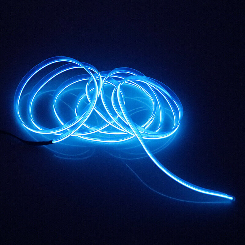 2M  BLUE EL-Wire Car Interior Unique Decor Fluorescent Strip Neon Cold light