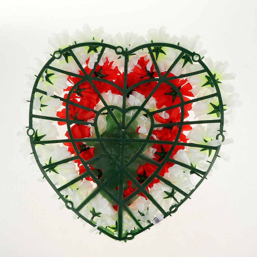 Artificial Heart Wreath Silk Chrysanthemum Funeral Cemetery Arrangements 2