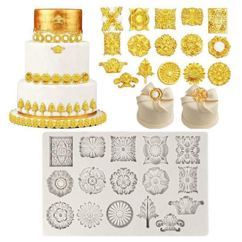 Baroque Fondant Mold Medallion Silicone Mold for DIY Baking Cake Cupcake Decor