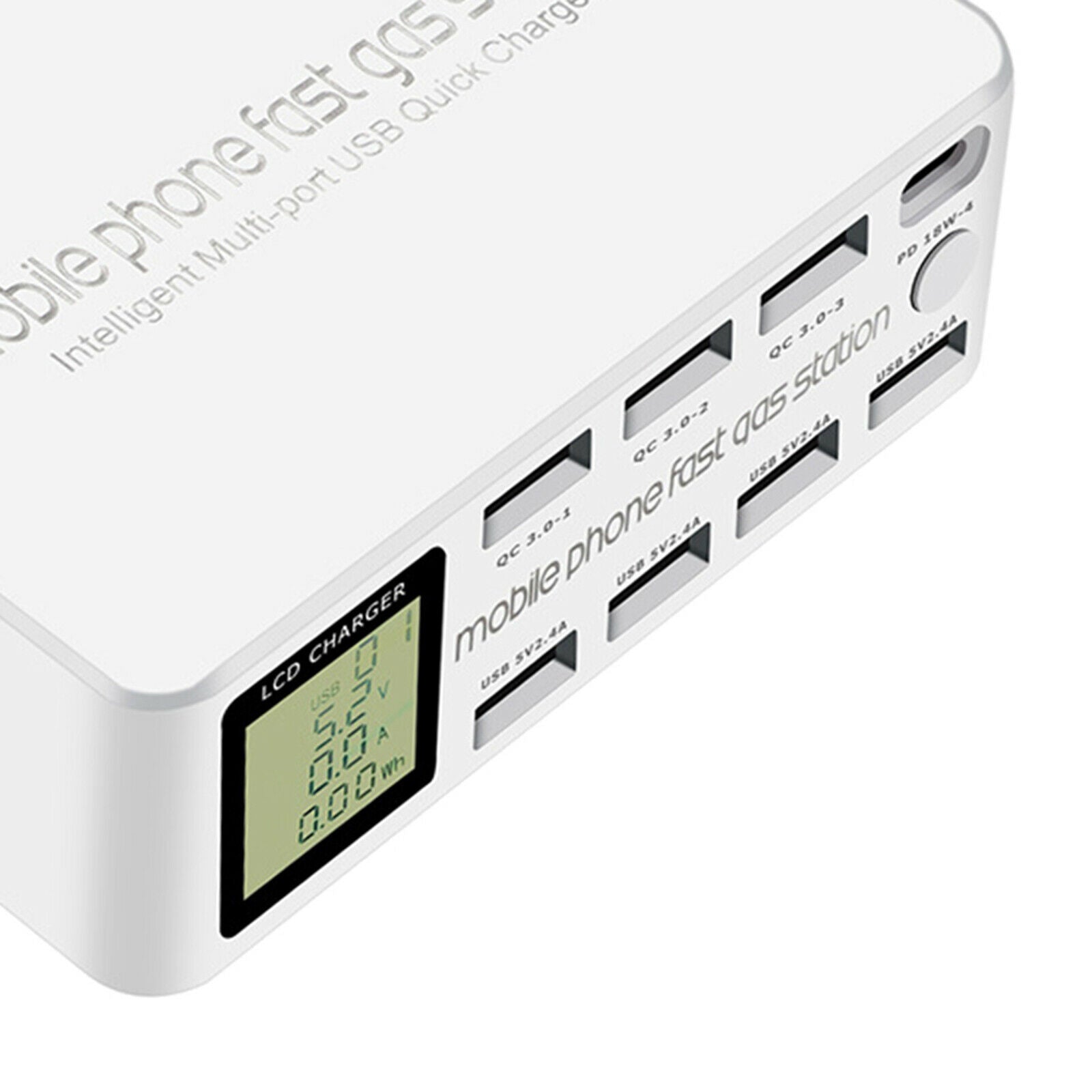 100W 8 Ports Quick Charger Charging Station PD Fast Charger LED Display AU