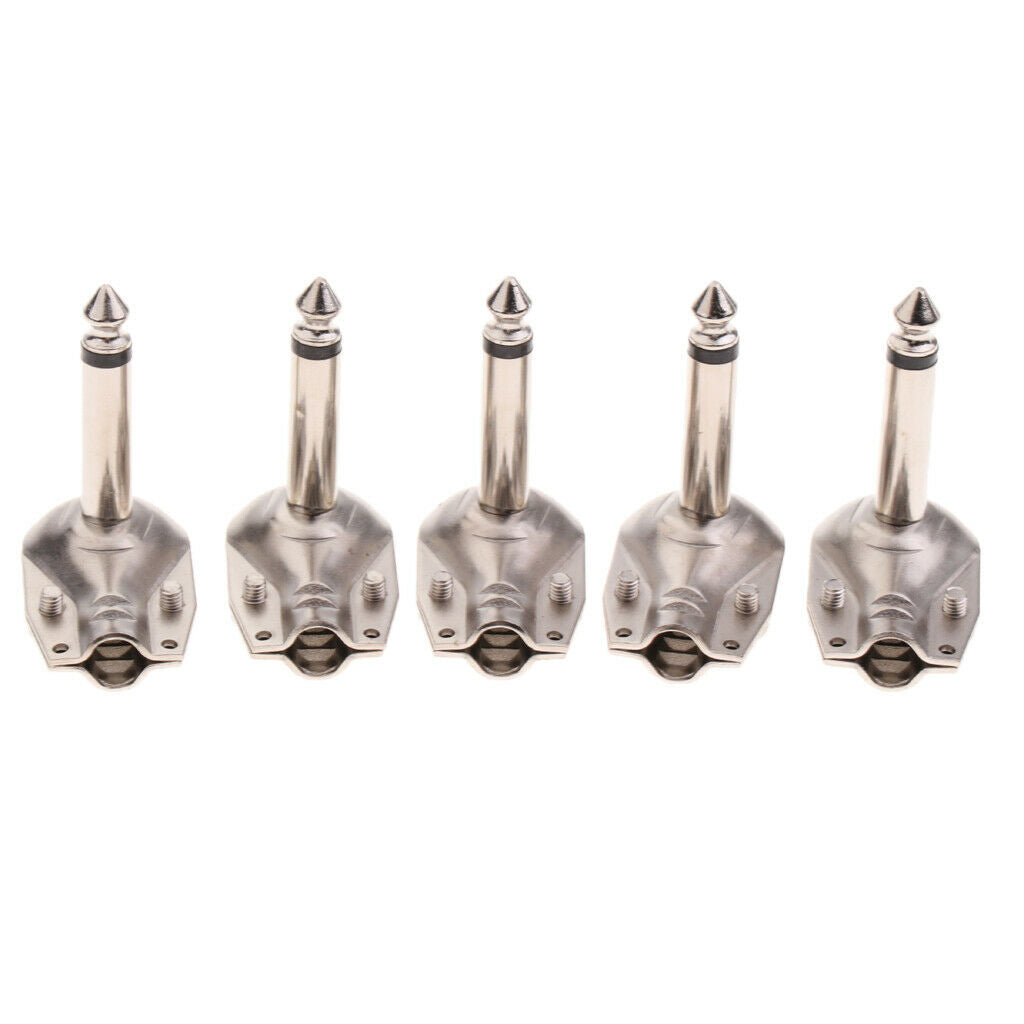 10PC 1/4" Mono guitar TS 6.35mm Right Angle Solder-Type Phono Male Connector