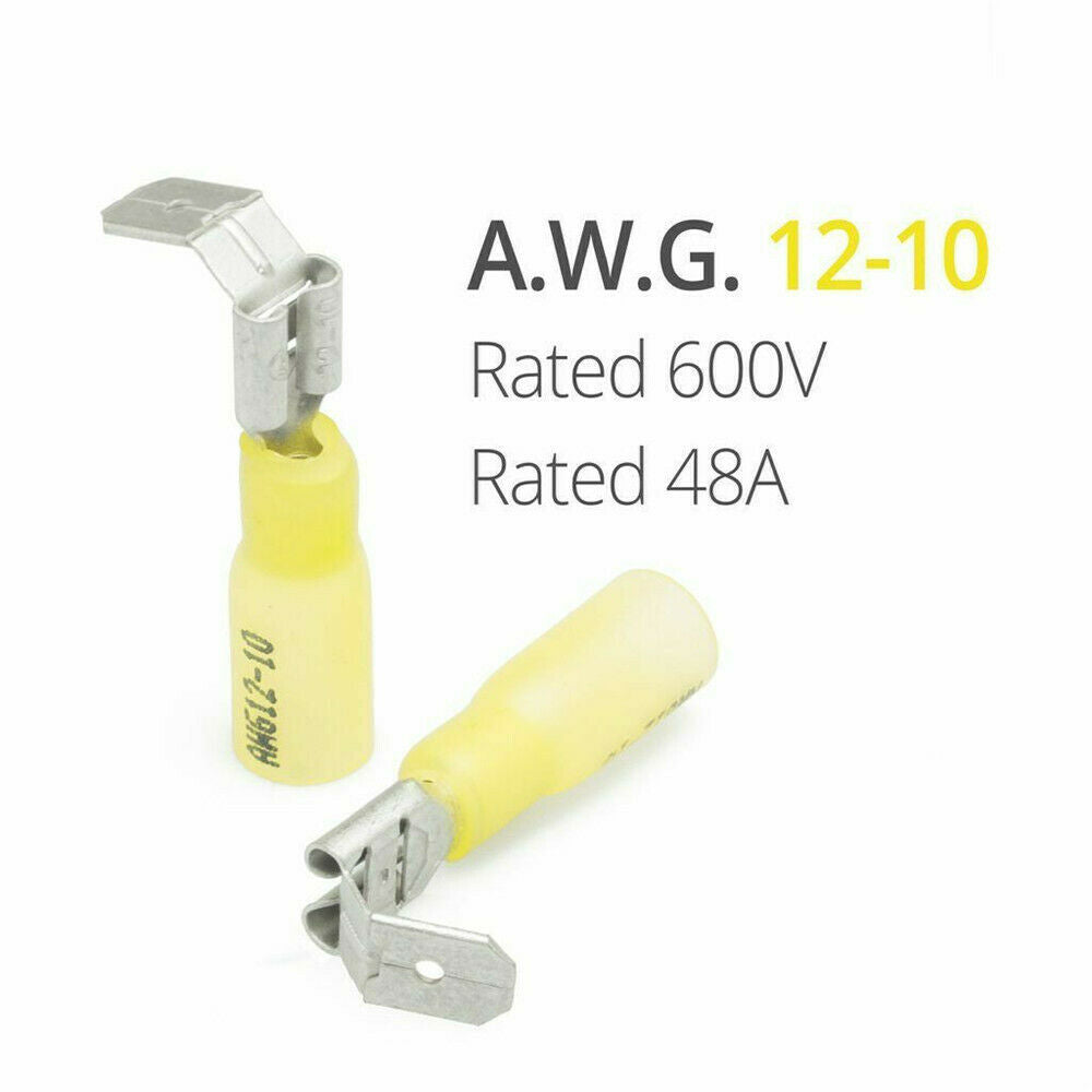 150x Piggyback Heat Shrink Quick Disconnect Terminals 10-22 ga. Male/Female .250